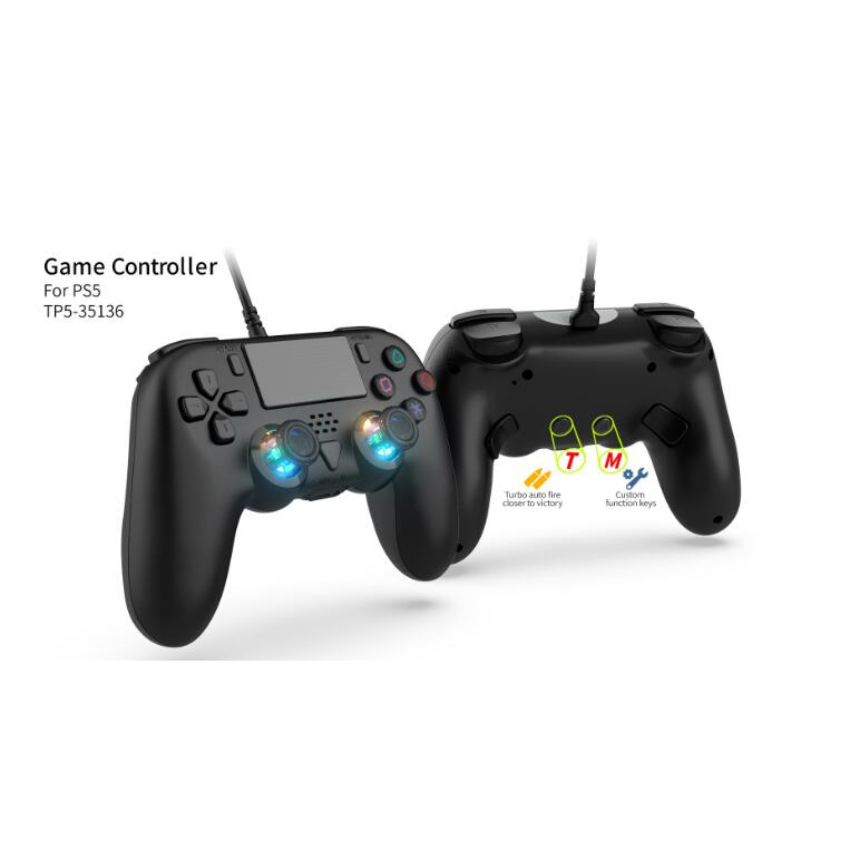 【PS5周邊】控制器 DOBE PS5有線手把 2.4米 連發 巨集自定義 LED燈光 黑色 TP5-35136【星光】-細節圖6