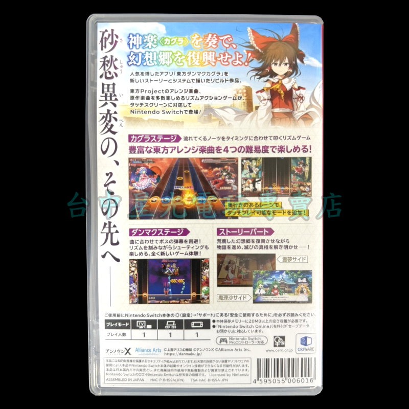 現貨【NS原版片】☆ Switch 東方彈幕神樂 失落幻想 ☆ 中文版中古二手商品【台中星光電玩】-細節圖5