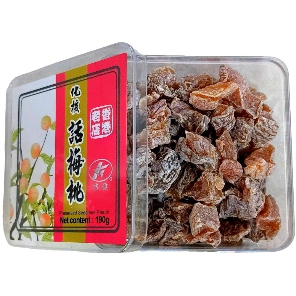 香港 啟發 化核話梅桃 190g/盒 / 休閒零嘴 / 蜜餞 現貨效期至：2025.06.25-細節圖2