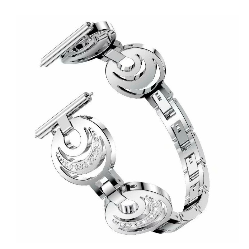 日月星辰不鏽鋼鑲鑽錶帶鏈條式錶帶VYVO適用2Omm高貴時尚百搭快拆生耳-細節圖2