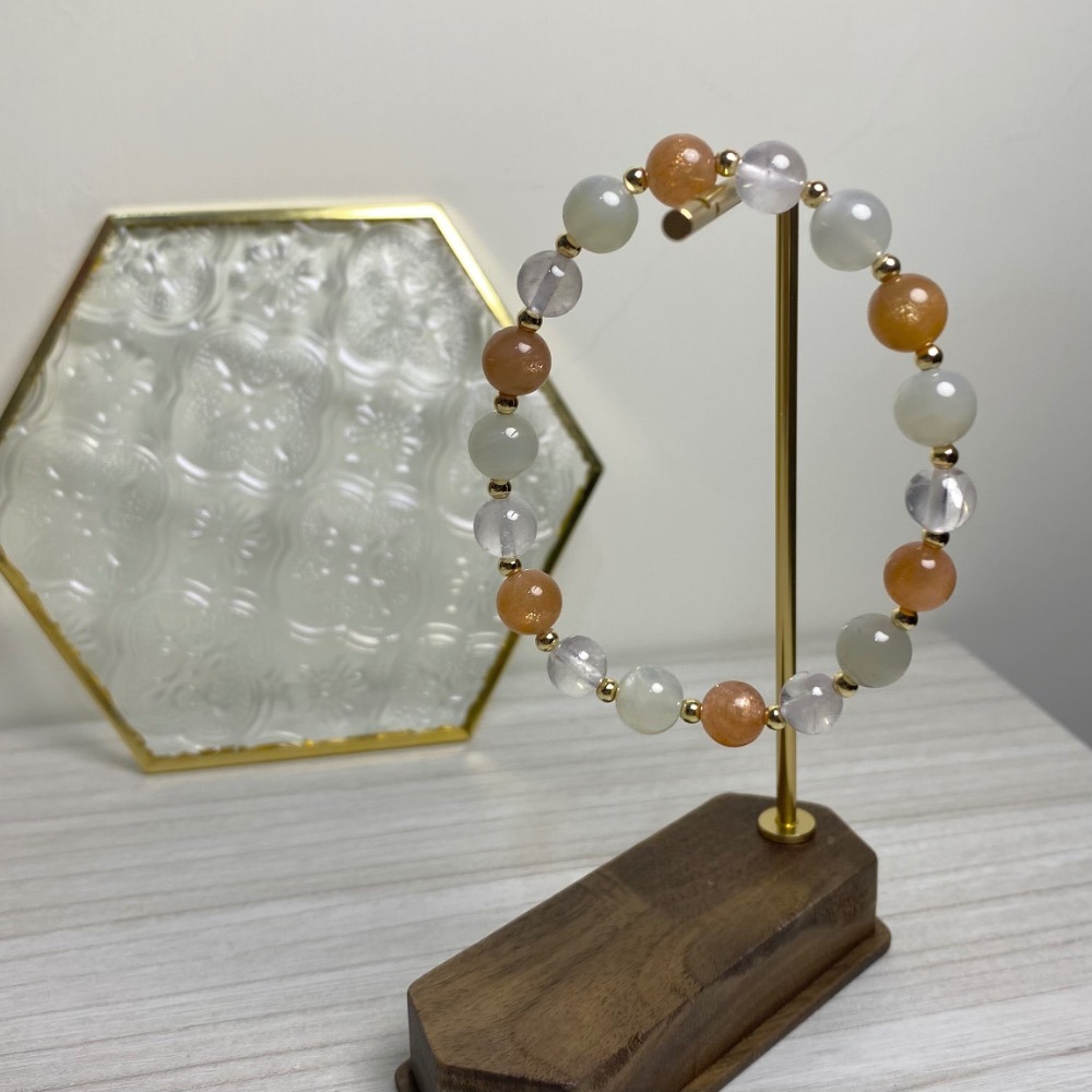 潤衡 衡石｜橙月光 × 綠月光 × 薰衣草紫水晶 水晶手串 手鍊-細節圖3