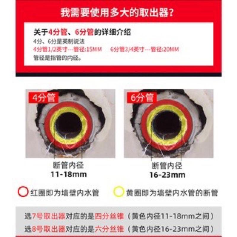 海隆王 現貨 水龍頭斷絲取出器 水管斷桿取出器 4分 6分 雙頭 蝦幣回饋 快速出貨 三角閥 水管 斷絲 擰出器 取出器-細節圖4