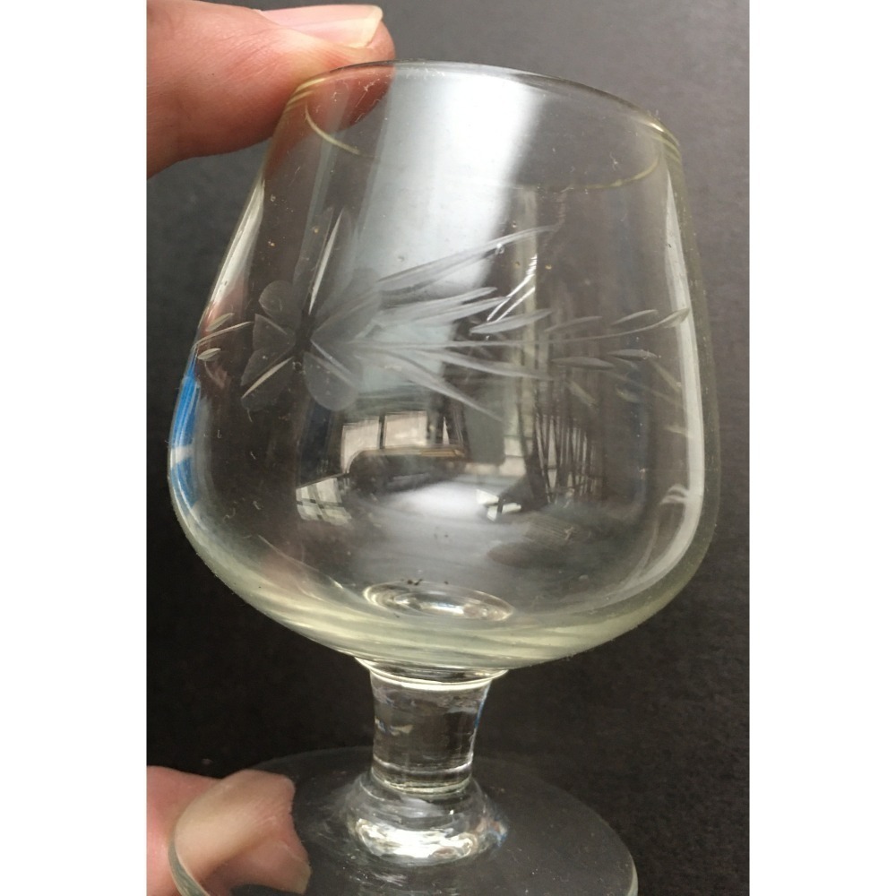 懷舊 復古 古董雕花白蘭地杯 / 古董雕花燙金杯-細節圖2