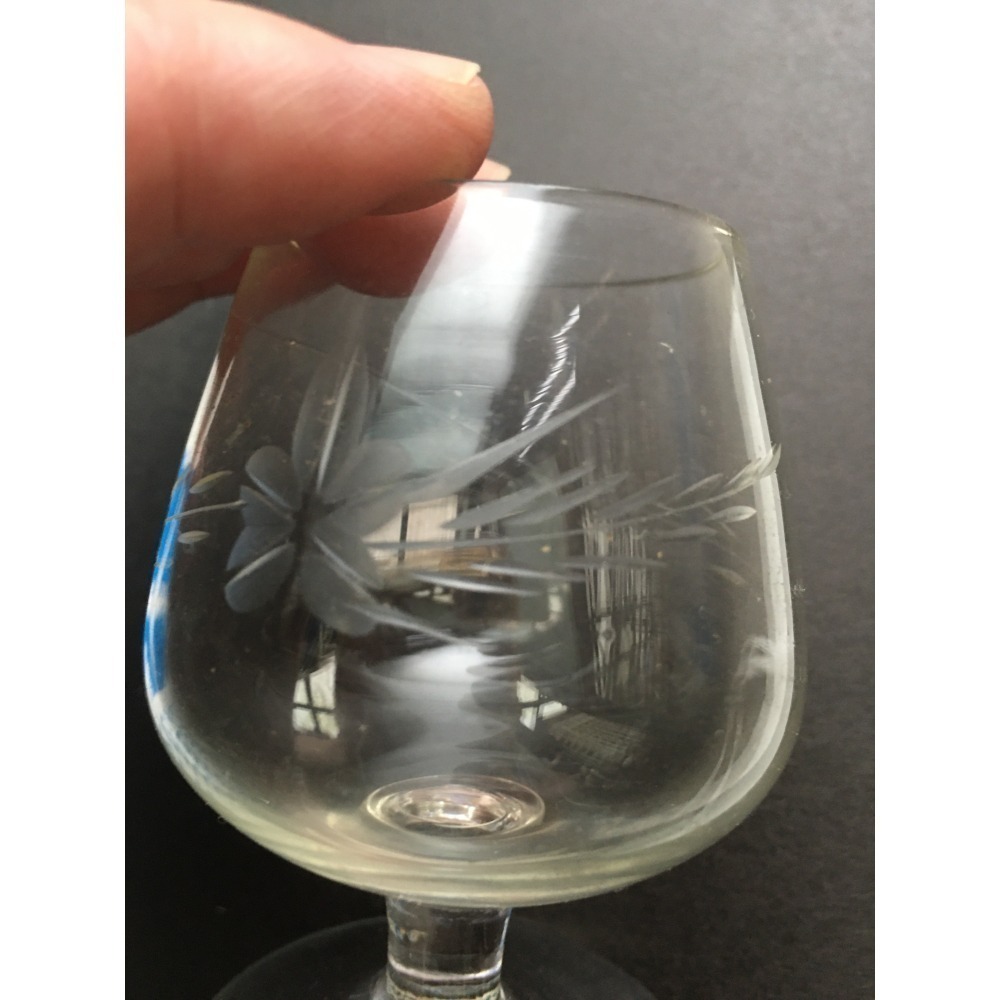 懷舊 復古 古董雕花白蘭地杯 / 古董雕花燙金杯-細節圖3