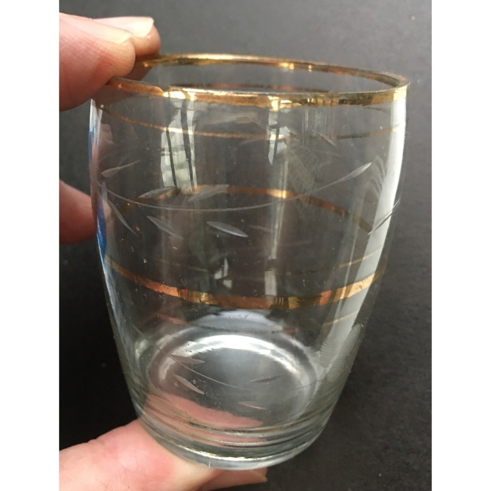 懷舊 復古 古董雕花白蘭地杯 / 古董雕花燙金杯-細節圖4