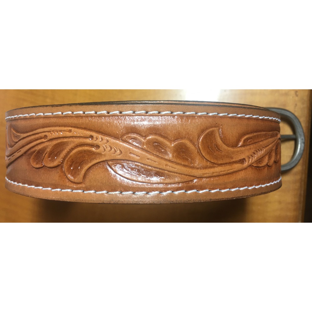 手工皮雕皮帶 美國製 Made in USA-細節圖3