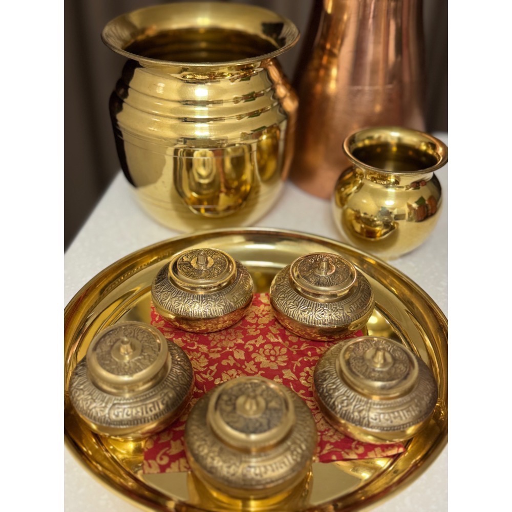Pooja儀式/火典🇮🇳印度原裝「傳統照明式銅油燈」「儀式供水用Kalash Lota銅杯」「✨儀式用/多用途黃銅銅-細節圖2