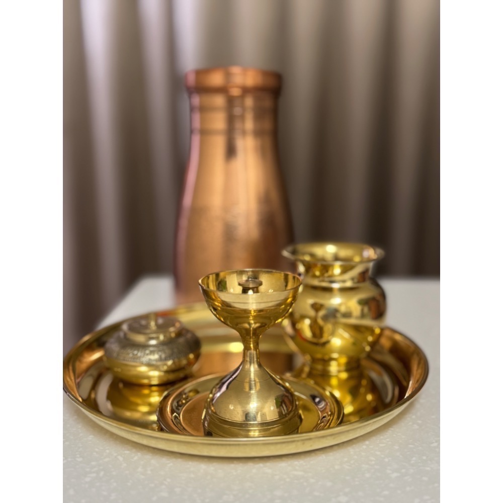 Pooja儀式/火典🇮🇳印度原裝「傳統照明式銅油燈」「儀式供水用Kalash Lota銅杯」「✨儀式用/多用途黃銅銅-細節圖9