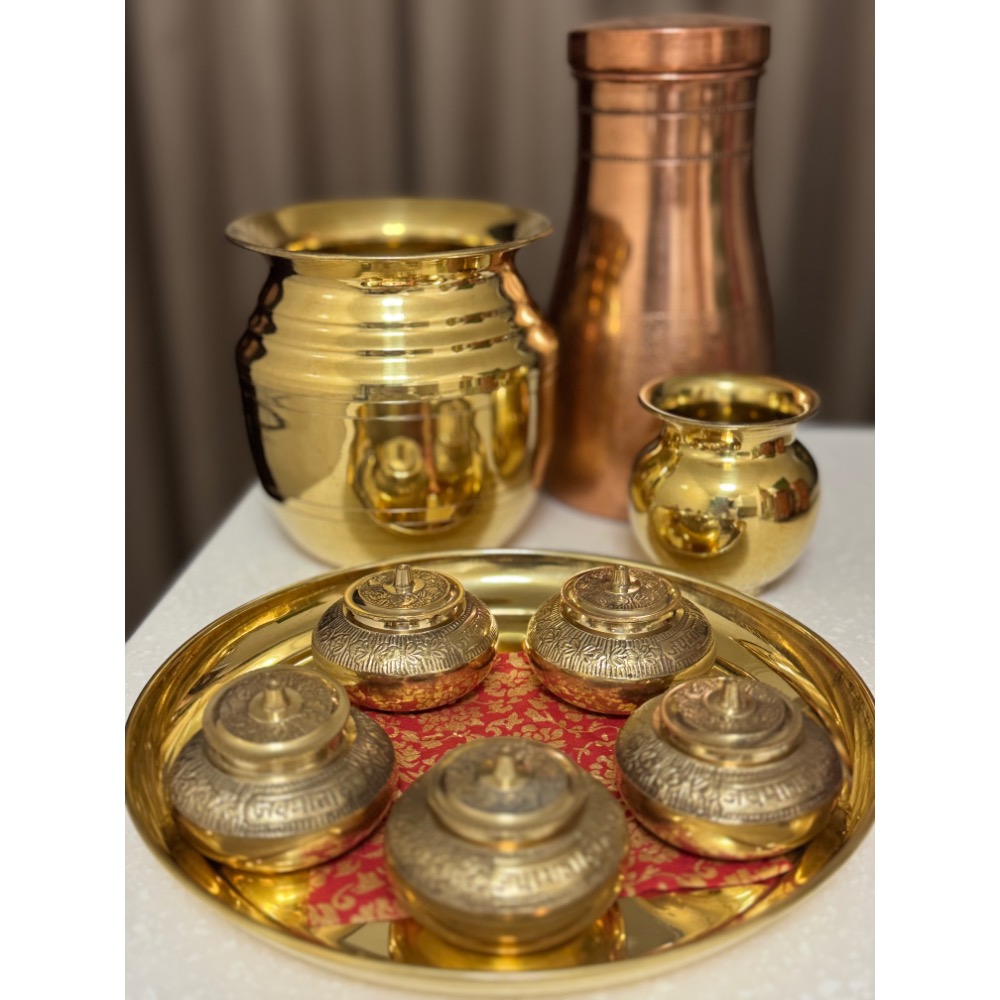 Pooja儀式/火典🇮🇳印度原裝「傳統照明式銅油燈」「儀式供水用Kalash Lota銅杯」「✨儀式用/多用途黃銅銅-細節圖11