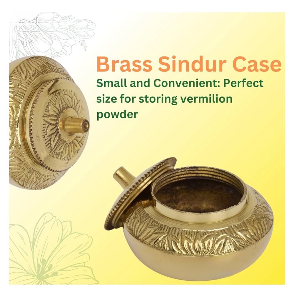 🇮🇳 印度傳統工藝傳統黃銅盒-旋轉蓋式