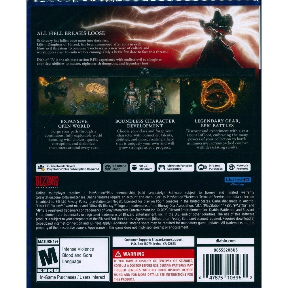 【一起玩】PS5 暗黑破壞神 4 中英日文亞版(美版) DIABLO IV 暗黑4 暗黑IV 迪亞波羅 迪亞布羅-細節圖2