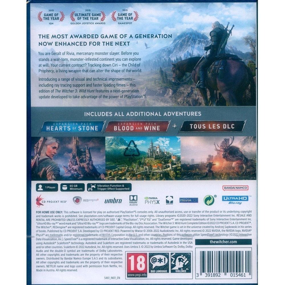 (一起玩) PS5  巫師 3：狂獵 完整版 中英文歐版 WITCHER (包含所有DLC) 中文版 巫師3 狂獵-細節圖3