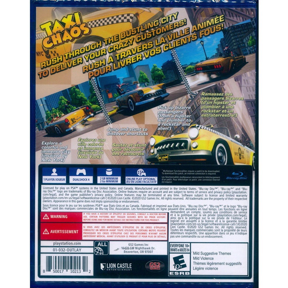 【一起玩】PS4 瘋狂司機 載客狂飛 中英文美版 瘋狂計程車 Taxi Chaos (現貨全新)-細節圖3