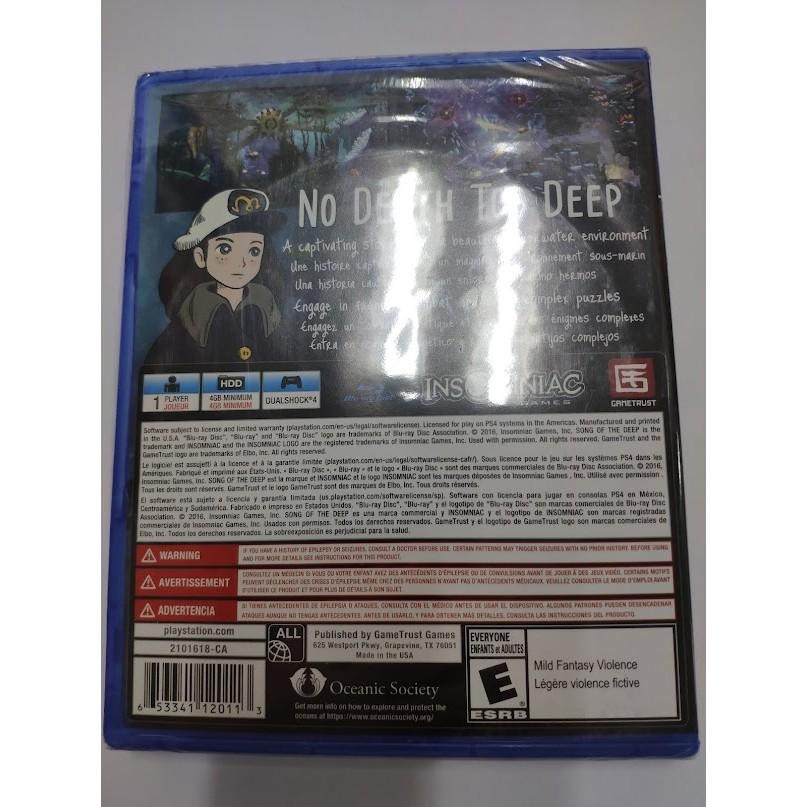 新品瑕疵(透明外封膜破損髒污) PS4 深海之歌 英文美版 Song of the Deep-細節圖4