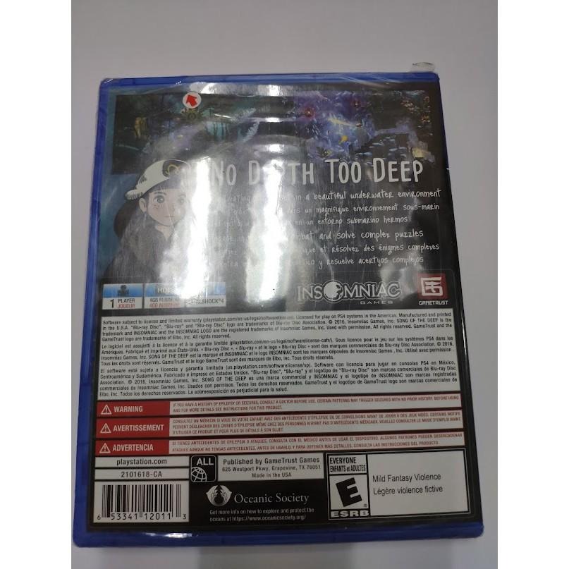 新品瑕疵(透明外封膜破損髒污) PS4 深海之歌 英文美版 Song of the Deep-細節圖5