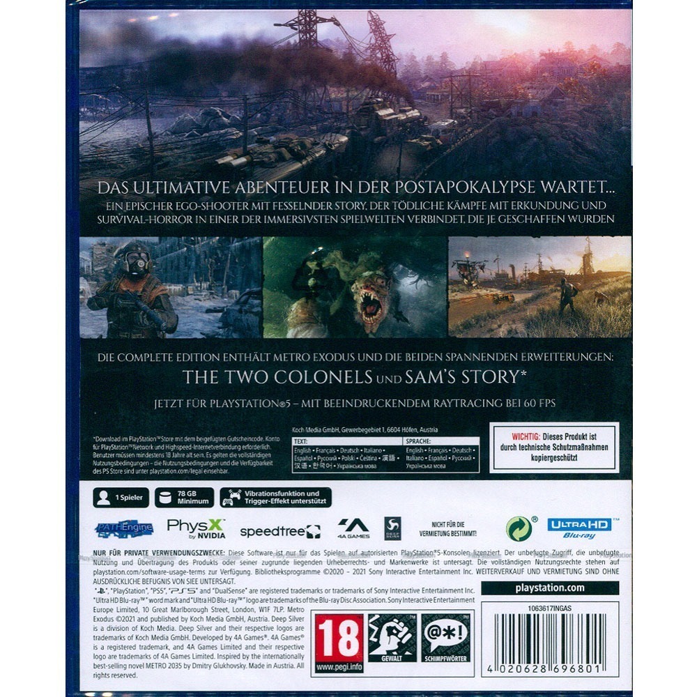 PS5 戰慄深隧：流亡 完全版 中英文歐版 Metro Exodus Complete Edition 【一起玩】-細節圖4
