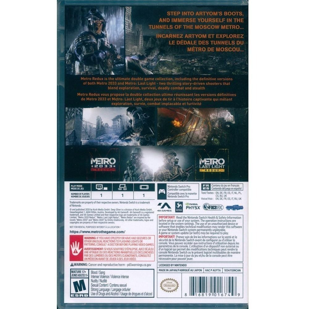 (一起玩) NS SWITCH 戰慄深隧 二合一 終極完整加強版 英文美版 METRO REDUX-細節圖3
