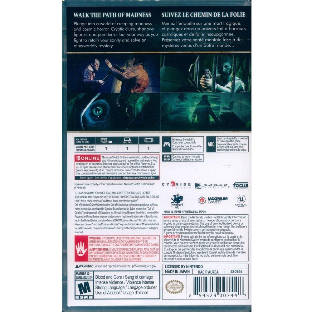 NS SWITCH 克蘇魯的呼喚 中英文美版 Call of Cthulhu (一起玩)-細節圖3