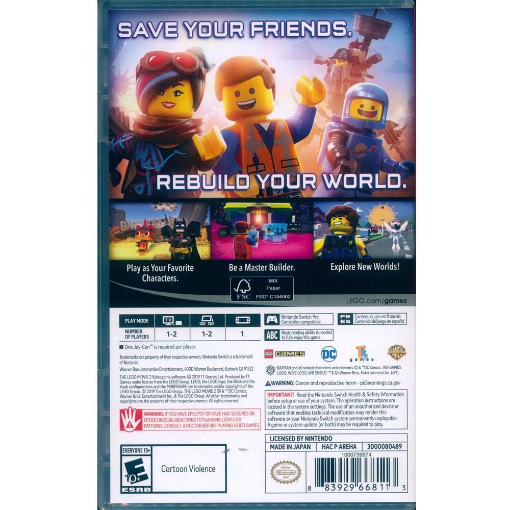 NS SWITCH 樂高玩電影 2 中英日文美版 附贈道具密碼表 LEGO MOVIE 2 (一起玩)-細節圖3