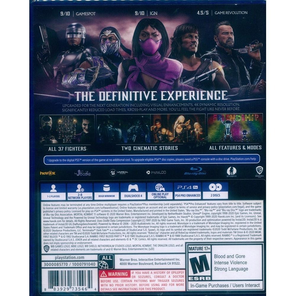 PS4 真人快打 11 中英文美版 終極版 Mortal Kombat 11 支援升級PS5【一起玩】-細節圖3