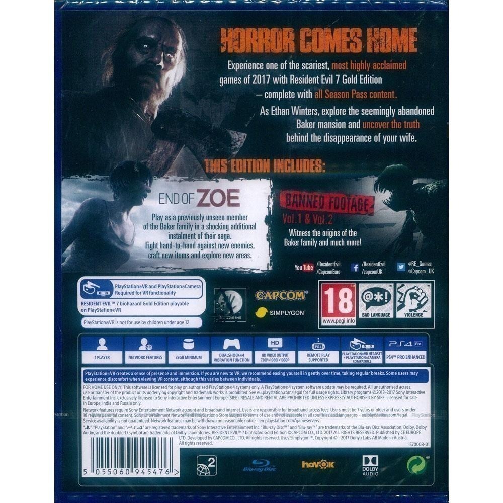 【一起玩】PS4 惡靈古堡 7 黃金版 中英日文版 Resident Evil biohazard VR(現貨全新)-細節圖4