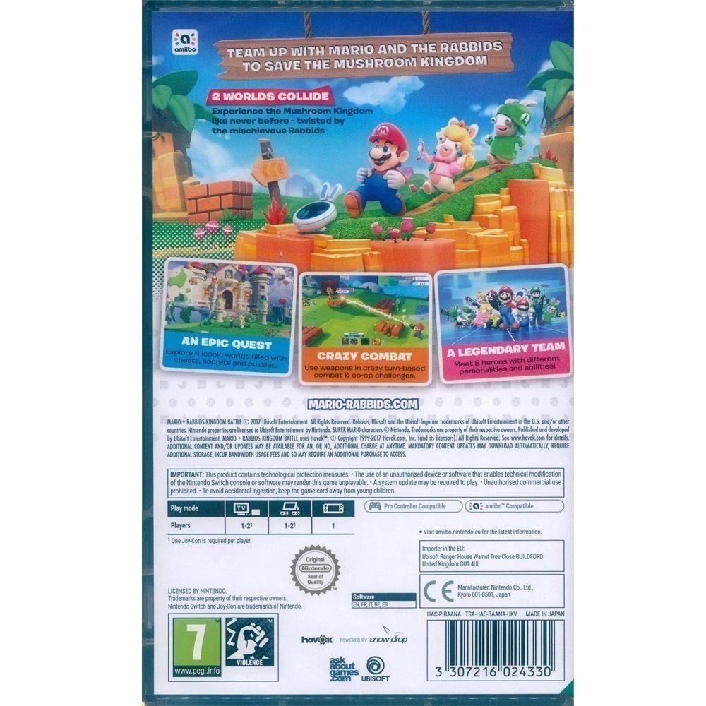 【一起玩】NS SWITCH 瑪利歐 ＋ 瘋狂兔子 王國之戰 中文版 Mario + Rabbids(現貨全新)-細節圖4