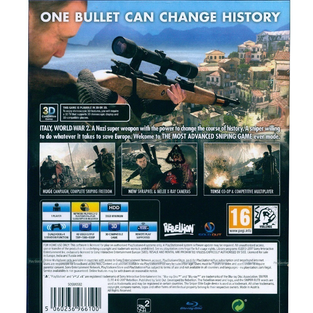 【一起玩】PS4 狙擊之神 4 中文版 Sniper Elite 4 狙擊精英 4(現貨全新)-細節圖4