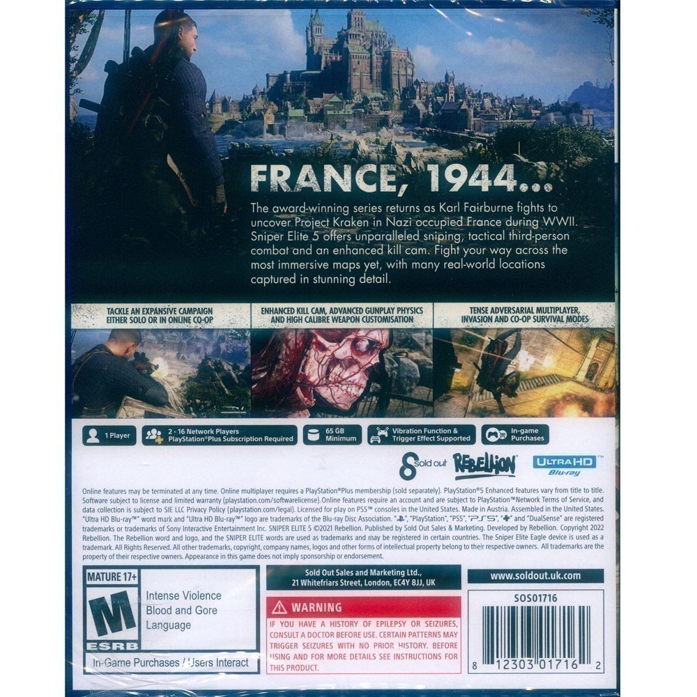 (天天出貨)  PS5 狙擊之神 5 狙擊精英 5 中文版 Sniper Elite 5-細節圖5