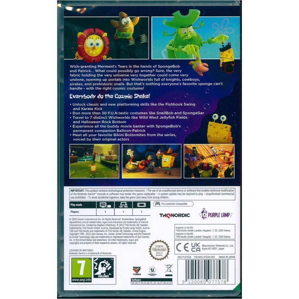 【一起玩】NS SWITCH 海綿寶寶：宇宙大震撼 中英日文歐版 SpongeBob SquarePants 宇宙搖擺-細節圖3