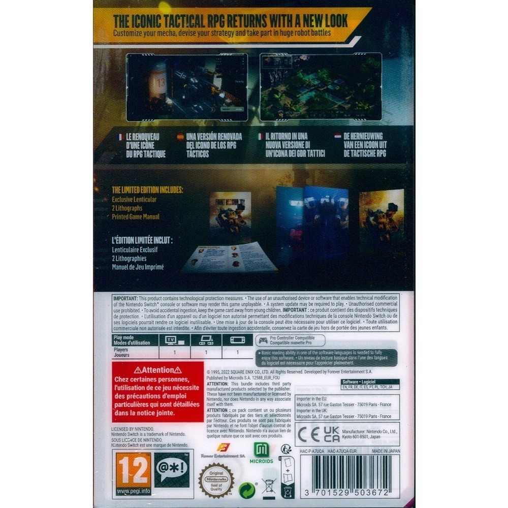 【一起玩】NS SWITCH 雷霆任務 1st 重製版 限量版 中英日文歐版 Front Mission 1st-細節圖2