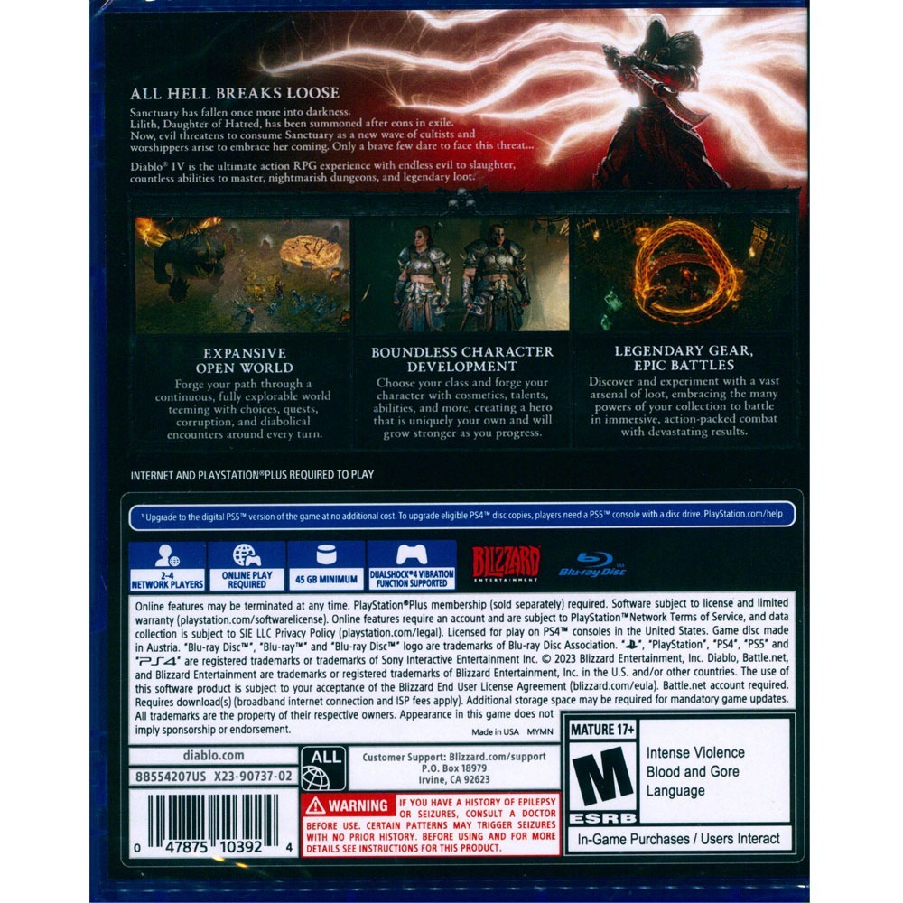 【一起玩】PS4 暗黑破壞神 4 中英日文亞版(美版) DIABLO IV 暗黑4 暗黑IV 可升級PS5版本-細節圖3