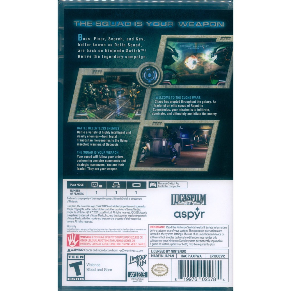 【一起玩】NS Switch 星際大戰 共和突擊隊 中英日文美版 Star Wars Republic Commando-細節圖2