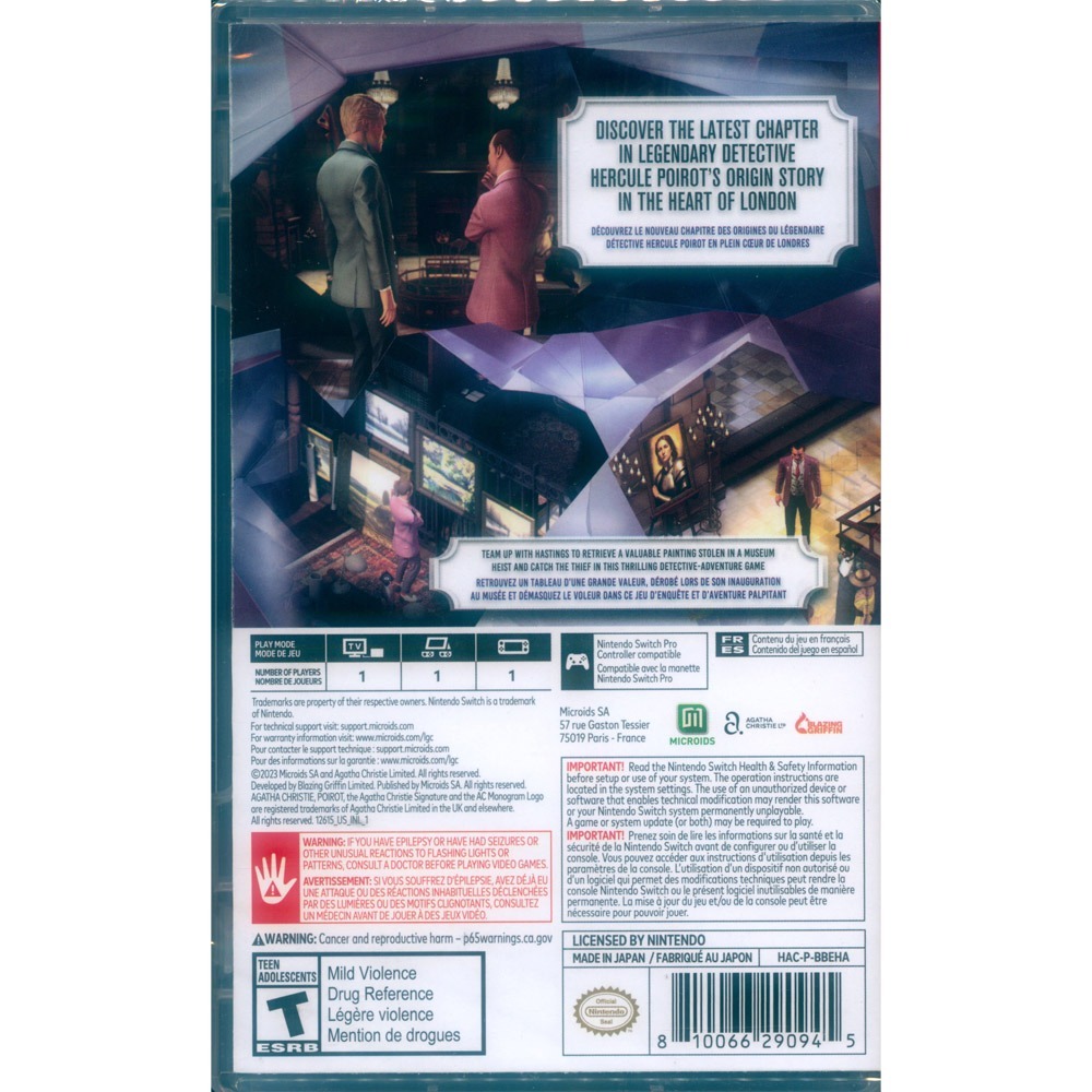 【一起玩】NS SWITCH 阿加莎·克莉絲蒂- 赫丘勒·白羅：倫敦案件 中英日文美版 Agatha Christie-細節圖3