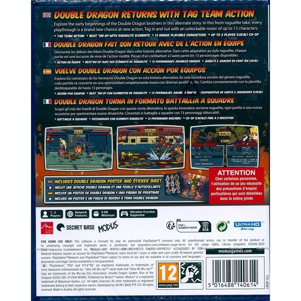 【一起玩】PS5 雙截龍外傳：龍之崛起 中英日文版 Double Dragon 雙龍出海 群龍崛起-細節圖5