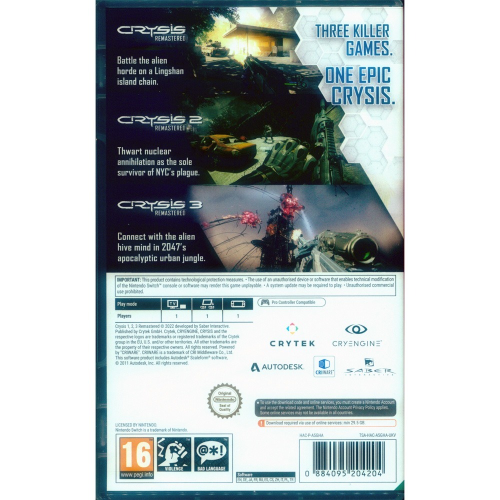 【一起玩】 NS SWITCH 末日之戰 重製版 三部曲 中英文歐版 (盒裝序號) Crysis Trilogy-細節圖3
