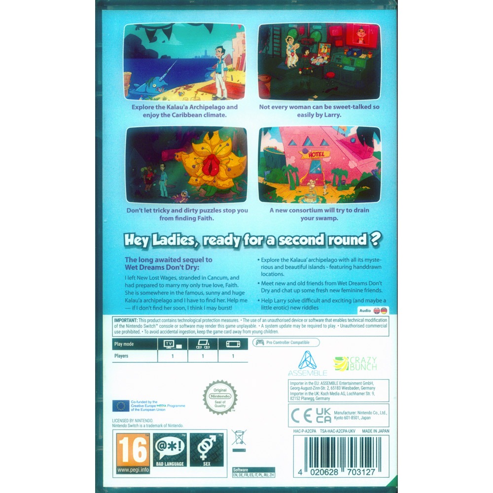 【一起玩】NS SWITCH 幻想空間：孤島精魂 中英文歐版 Leisure Suit Larry Wet Dreams-細節圖3