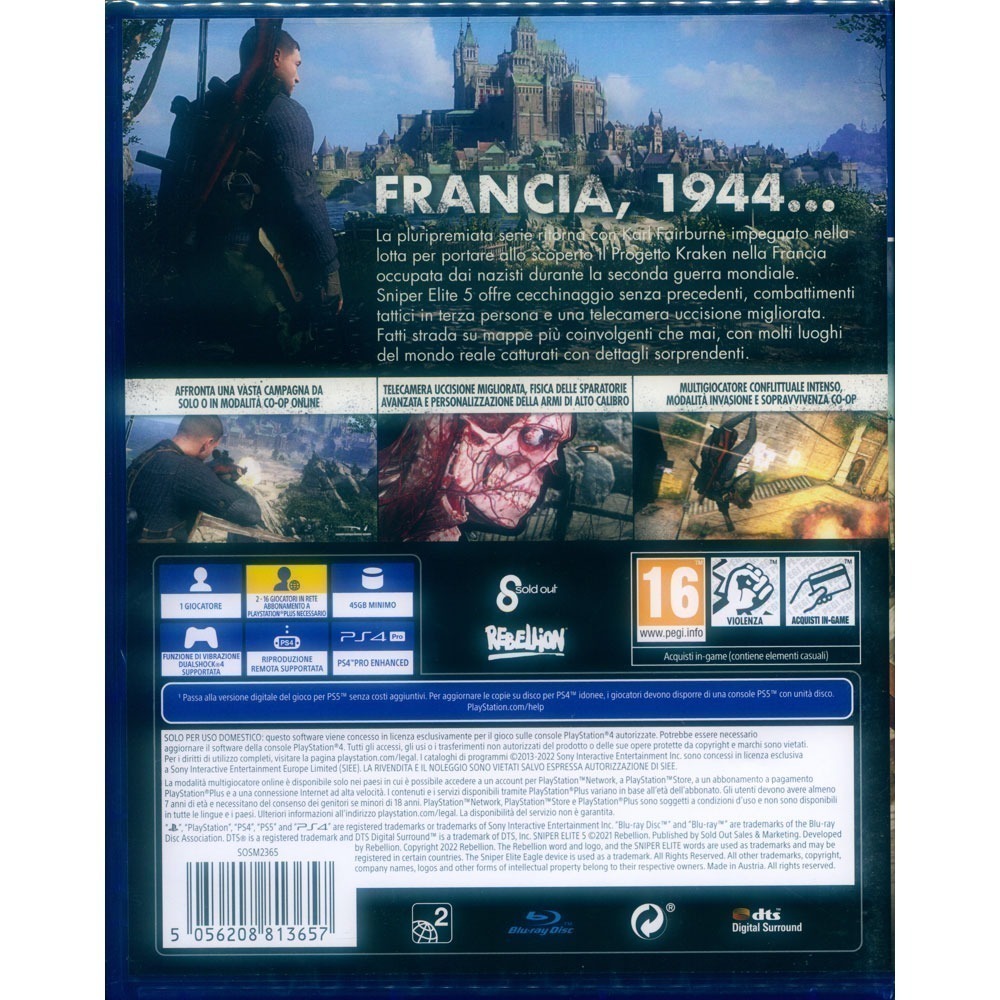 【一起玩】PS4 狙擊之神 5 狙擊精英 5 中文版 Sniper Elite 5 可免費升級PS5版本-細節圖3