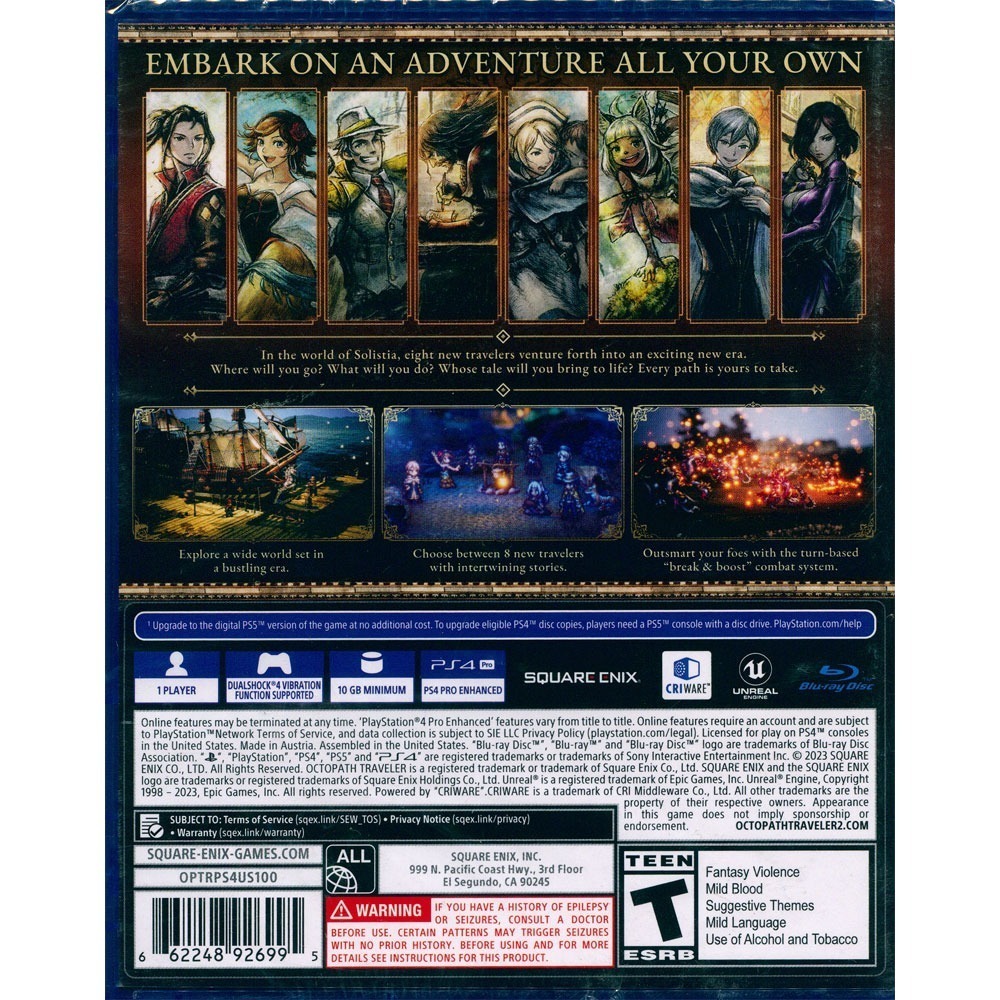 【一起玩】PS4 歧路旅人 2 八方旅人 2 中文版 Octopath II 歧路旅人2 可免費升級PS5版本-細節圖5