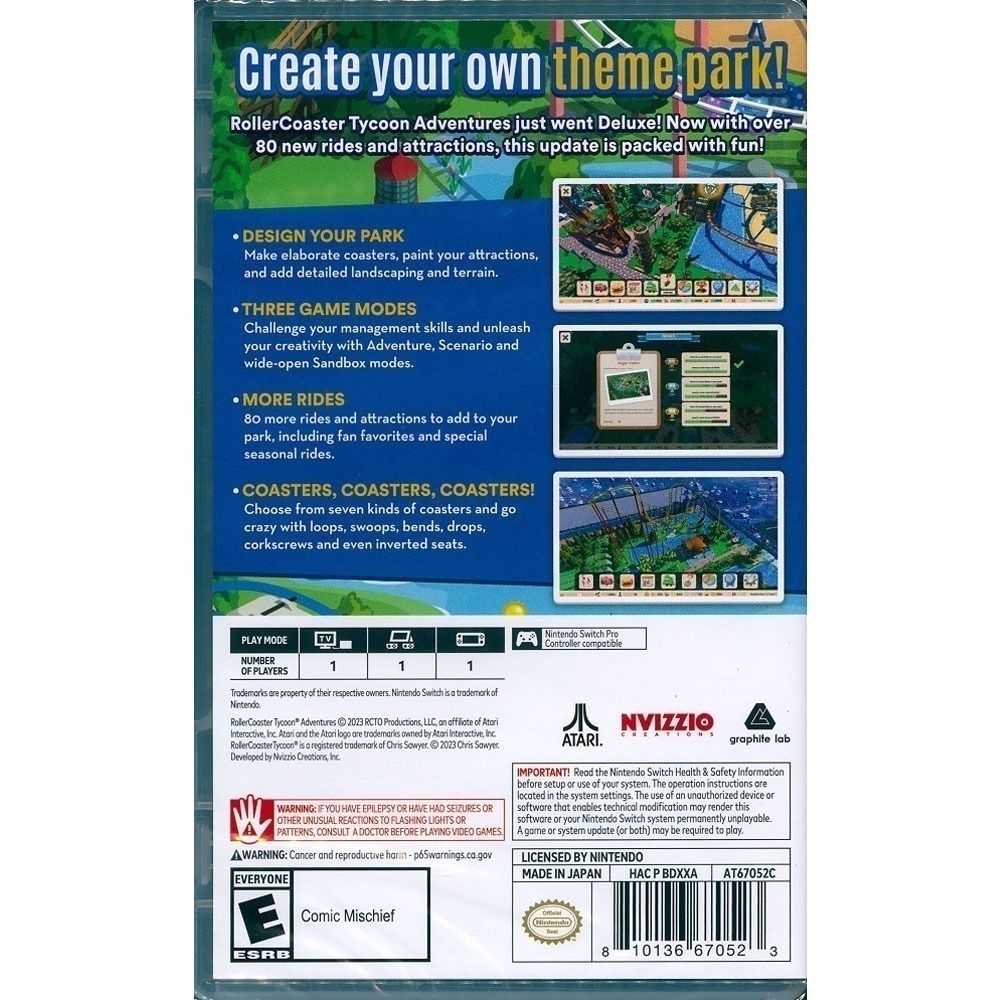 【一起玩】NS SWITCH 模擬樂園：冒險 豪華版 英文版 RollerCoaster Tycoon Deluxe-細節圖5