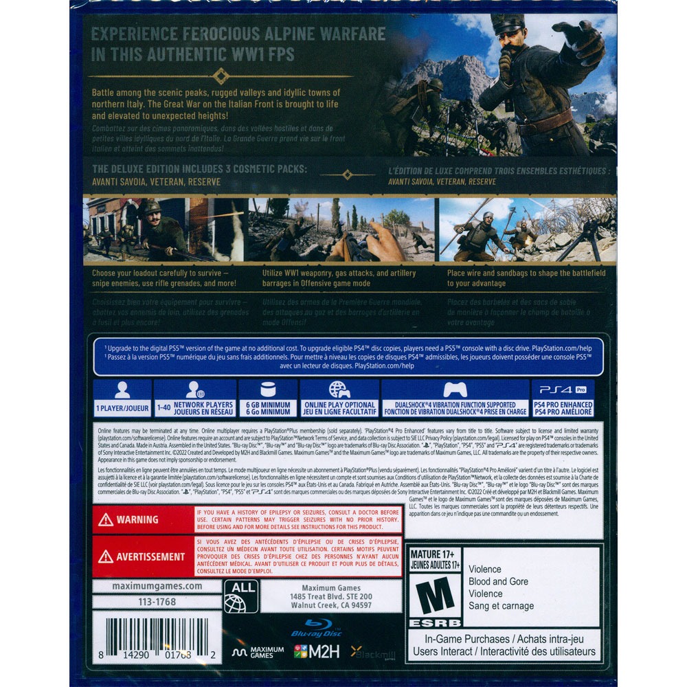 【一起玩】PS4 索查河 豪華版 中英日文美版 Isonzo Deluxe Edition 可免費升級PS5版本-細節圖3