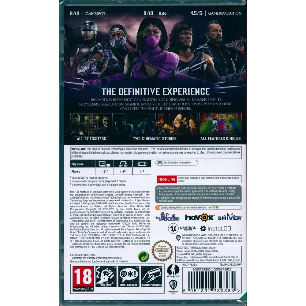 【一起玩】 NS SWITCH 真人快打11 終極版 中英文歐版 (盒裝序號) MORTAL KOMBAT 11-細節圖3