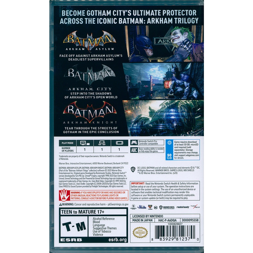 【一起玩】 NS Switch 蝙蝠俠：阿卡漢三部曲 英日文版 Batman：Arkham Trilogy-細節圖5