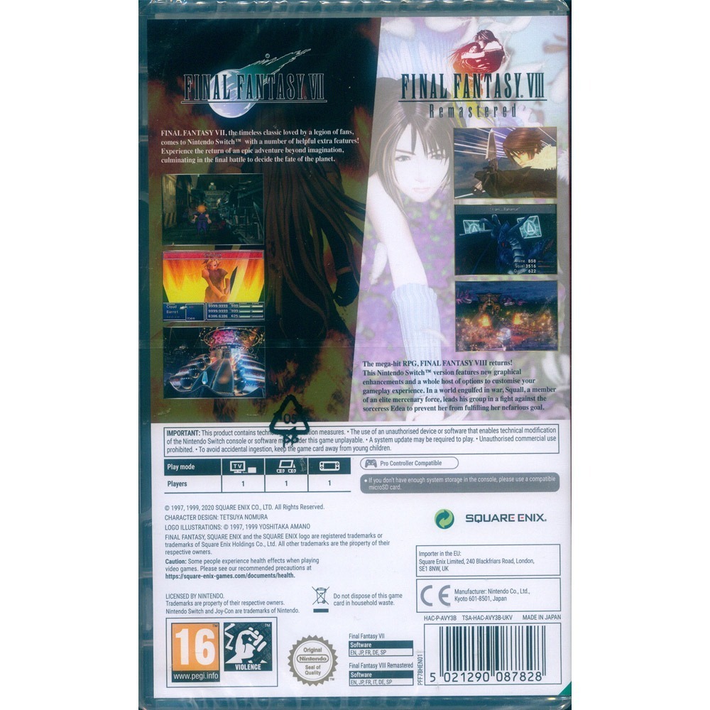 【一起玩】NS Switch 最終幻想 太空戰士 7+8 重製版 合輯 英日文歐版 Final Fantasy 7 8-細節圖3