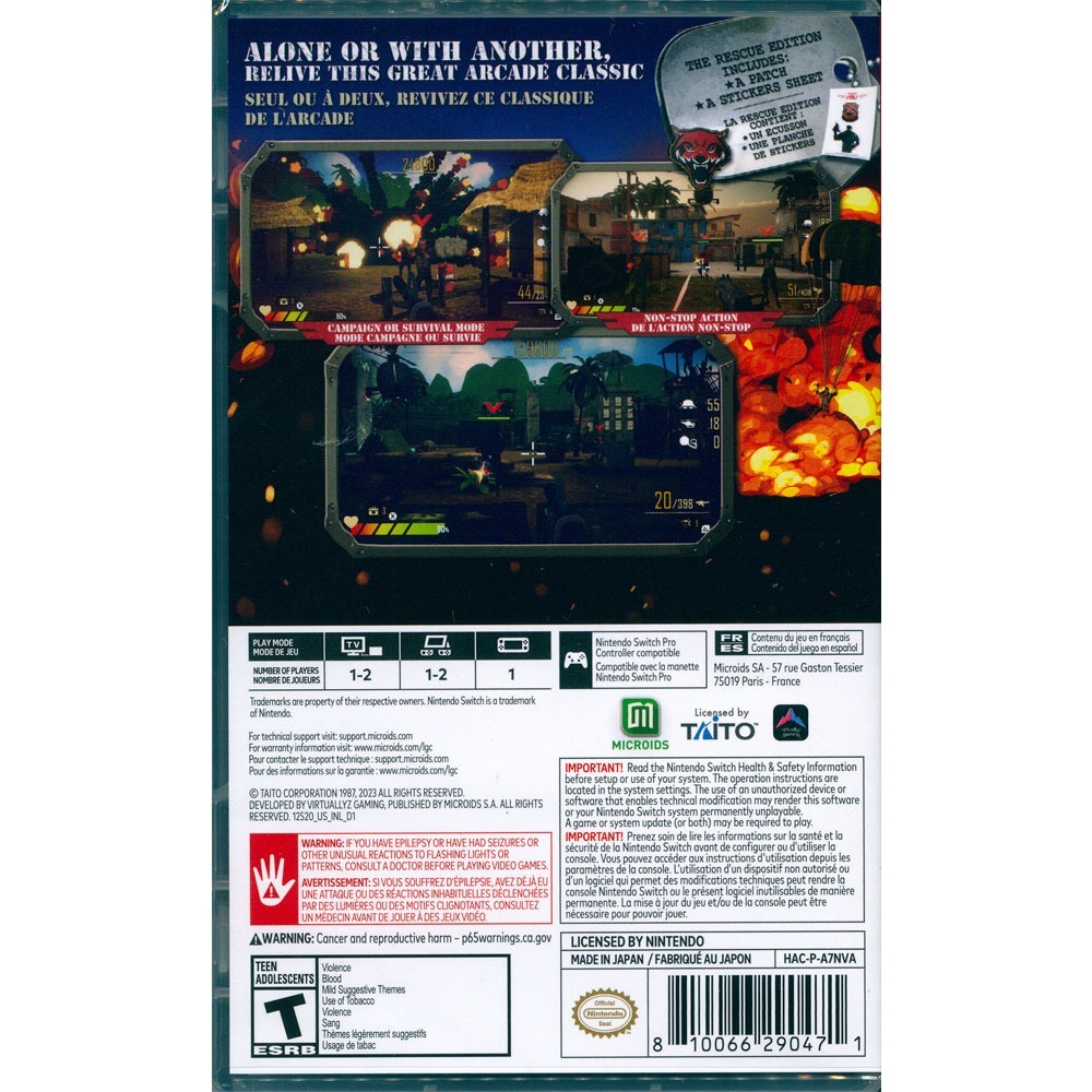 【一起玩】NS SWITCH 野狼行動回歸：首戰 解救版 中英日文美版 Operation Wolf Returns-細節圖3