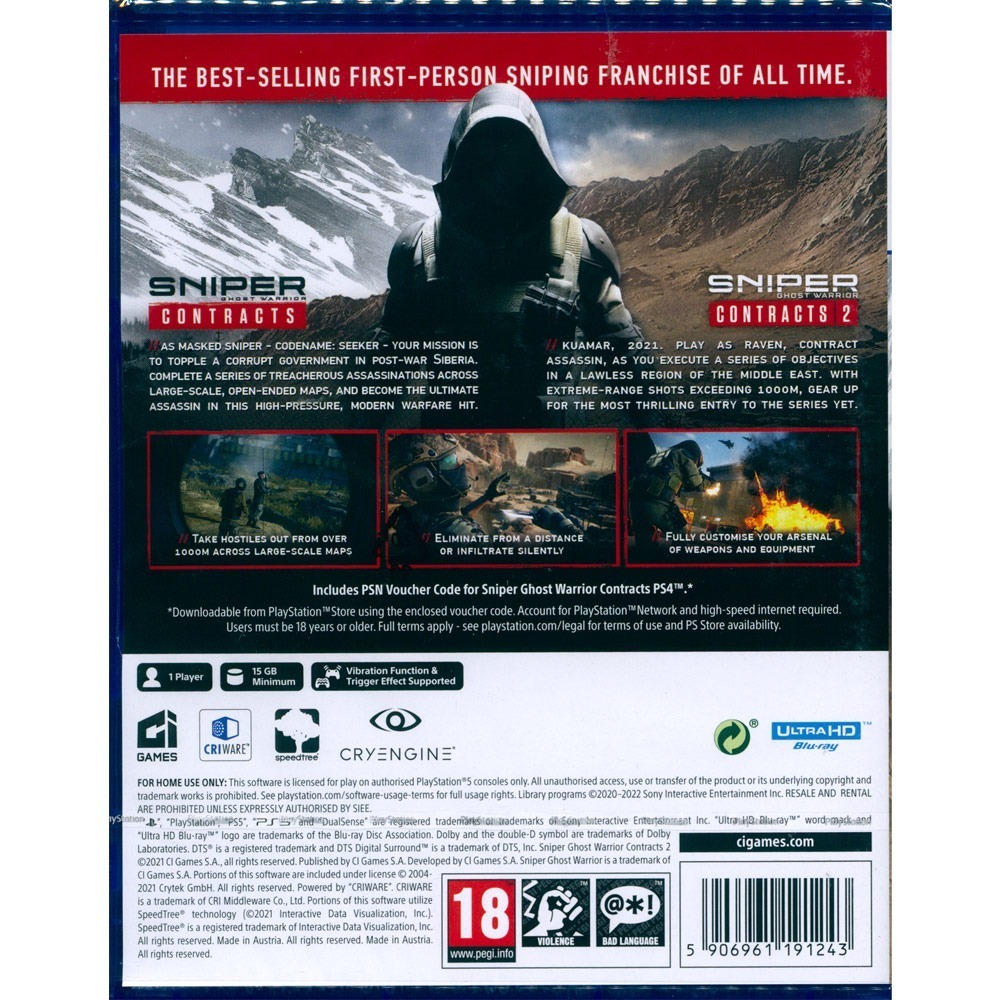 【一起玩】PS5 狙擊之王：幽靈戰士 契約 1+2 合輯 中英文歐版 Sniper Ghost Warrior 1+2-細節圖3