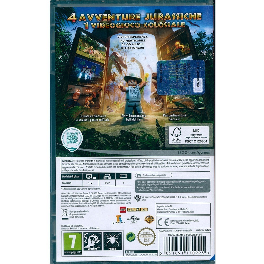 【一起玩】 NS SWITCH 樂高：侏儸紀世界 英日文亞版(歐版) 附密碼表 LEGO JURASSIC WORLD-細節圖2
