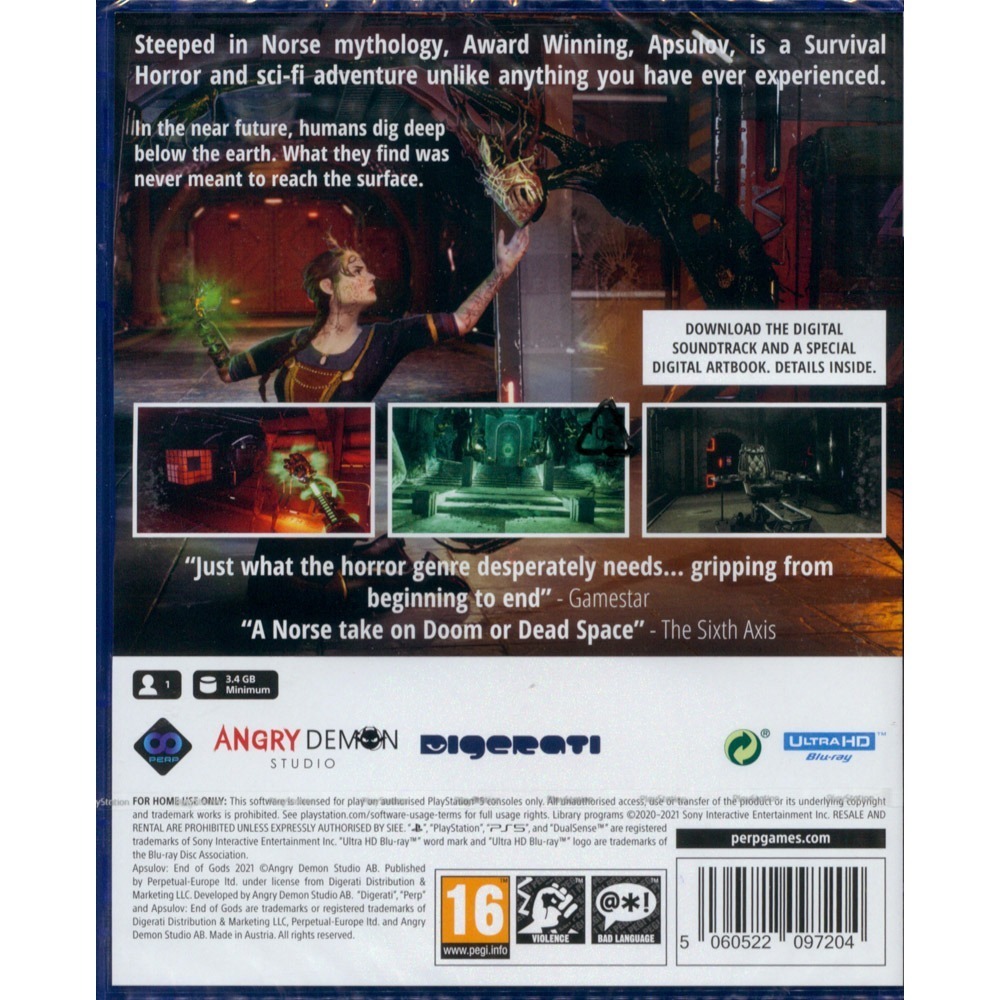 【新品瑕疵(外盒盒損)】PS5 阿普索夫：諸神黃昏 中英文歐版 Apsulov: End Of Gods-細節圖3
