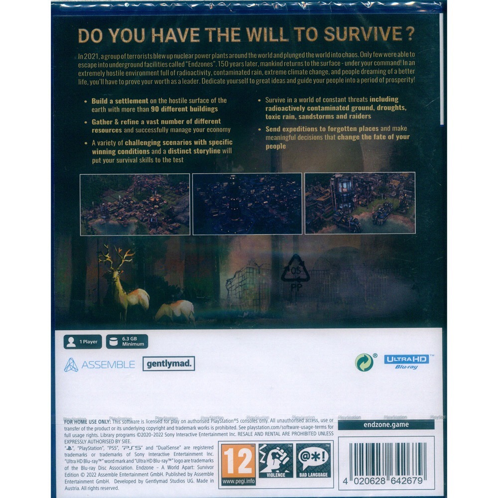 【二手，已拆封，光碟正常】PS5 終區：與世隔絕 生存者版 中英日文歐版 Endzone -A World Apart-細節圖4