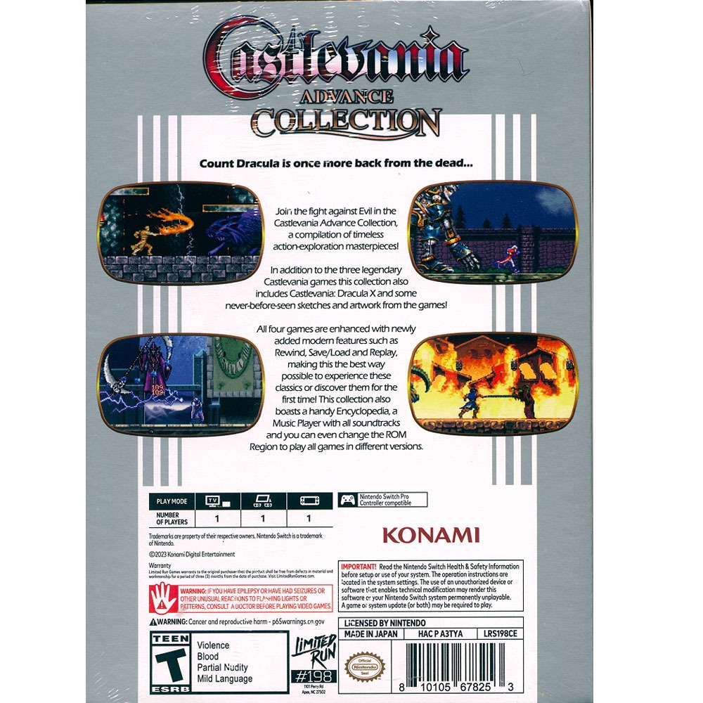 【一起玩】NS Switch 惡魔城 Advance 精選輯 四合一經典合輯 英日文美版 Castlevania-細節圖4