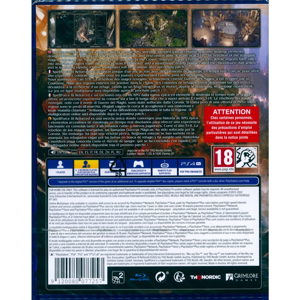 【封膜破損】PS4 咒語力量3 加強版 (魔幻世紀3)中英文歐版 SpellForce 3 Reforced可升PS5-細節圖3